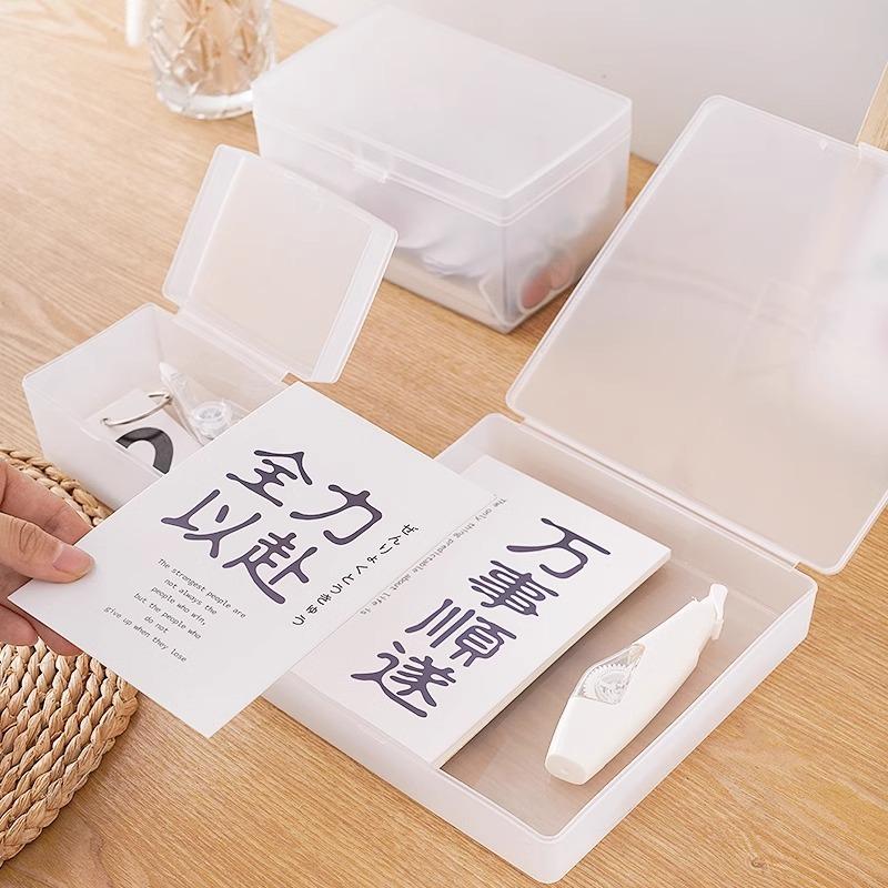 Card Storage Box Transparent Desktop Small Items Sundries With Lid Storage Box Card Drawer Storage Box Organizing Box