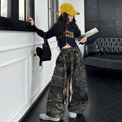 Pantaloni Cargo Mimetici da Ragazza: Autunno 2025 Casual in Cotone per Bambini