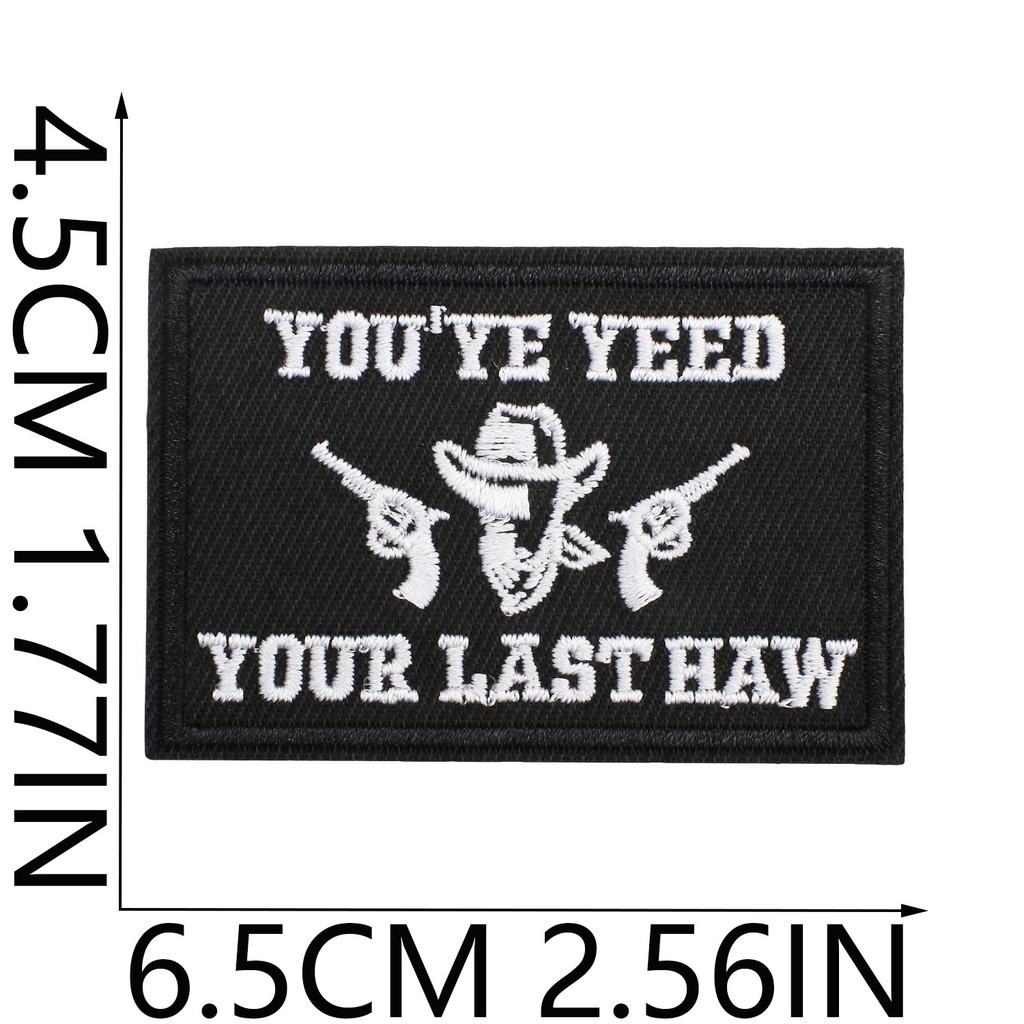 Western Denim Element Embroidery Chapter Square Computer Embroidery Cloth Sticker Double Gun Denim Patch Patch Ironing