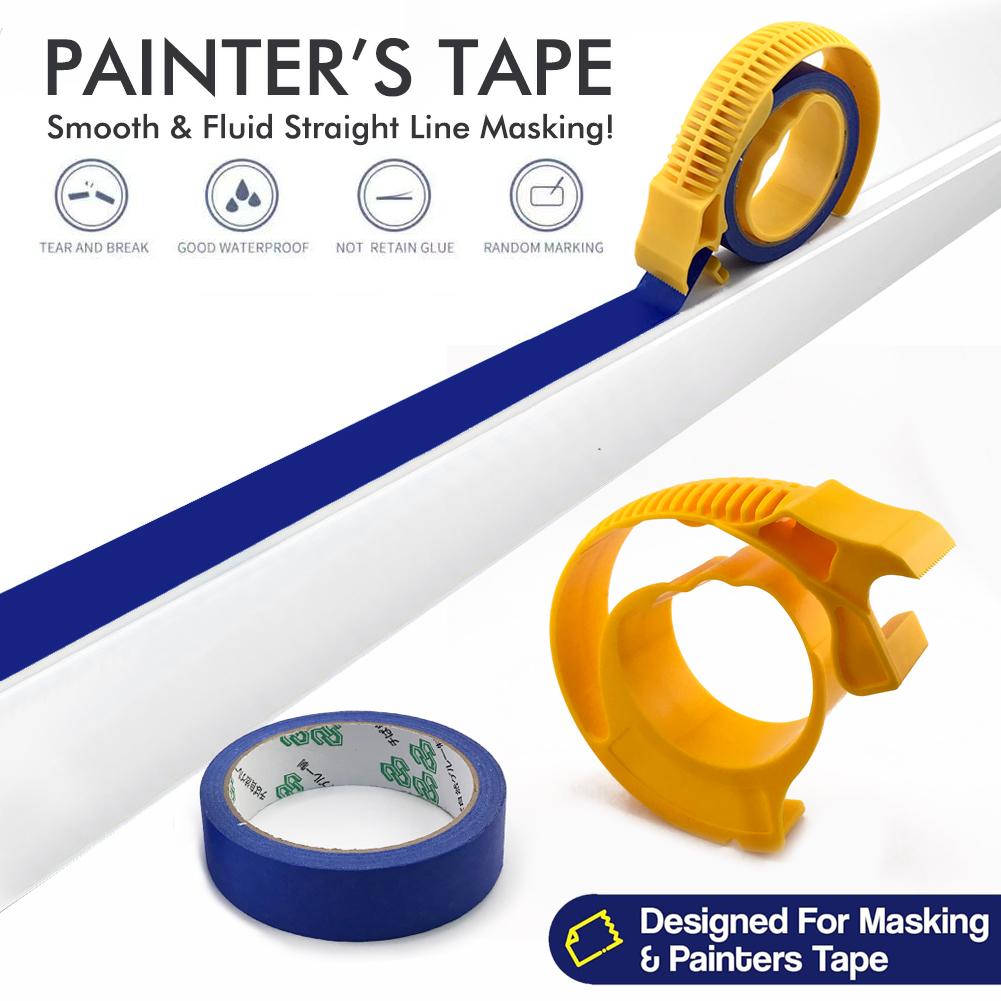 Painter Masking Tape Dispenser Machine Blue Adhesive Tape with Yellow Tape Cutting Tool for Repair and Beautify Crack in Tile