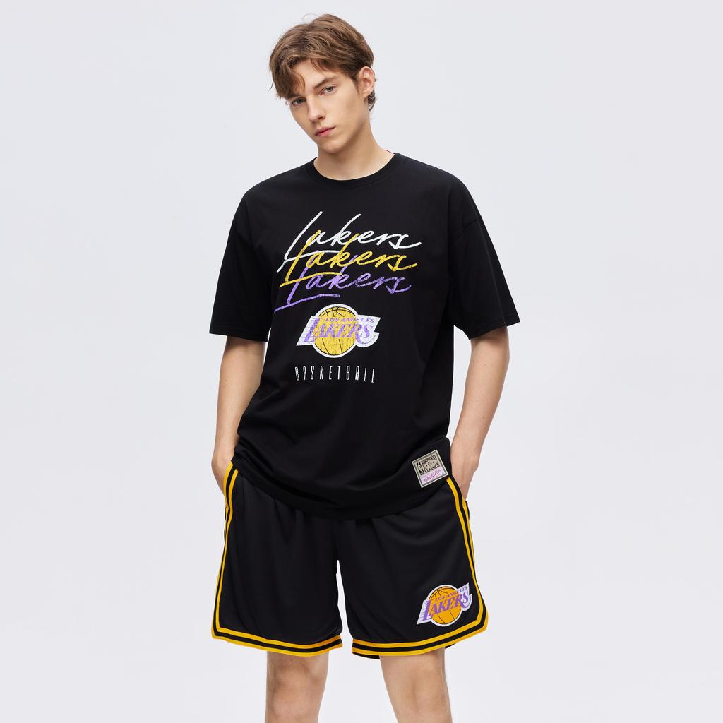 Mitchell & Ness 100% Cotton T Shirt Unisex Black MN25ATS30LA