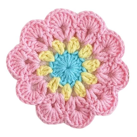 Flower Knitted Coasters Heat Insulation Placemat Non-slip Coaster Anti-scald Table Mats Kitchen Accessory