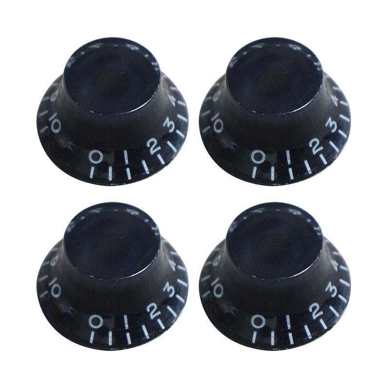 4Pcs Top Hat Knobs Electric Guitar Bass Speed Volume Tone Control Knobs Fits 6mm/0.24in Rotary Shaft Musical Instruments