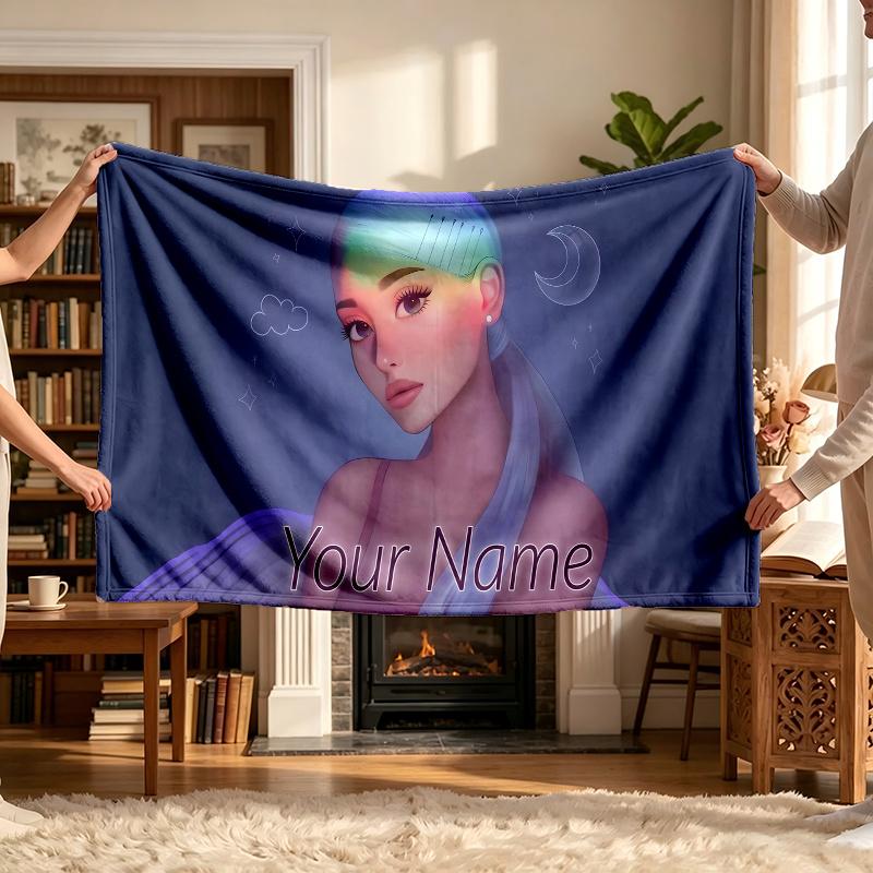 Ariana Grande (1) Personalized Name Blanket Soft Cozy Gift for Sofa Bed Couch Home Decoration