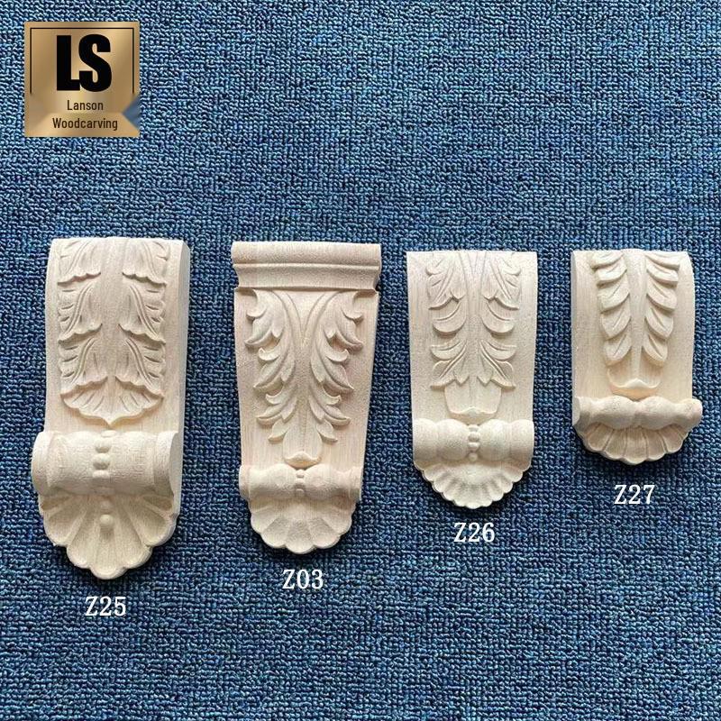 European-Style Wooden Carved Door Frame and Cabinet Decor
