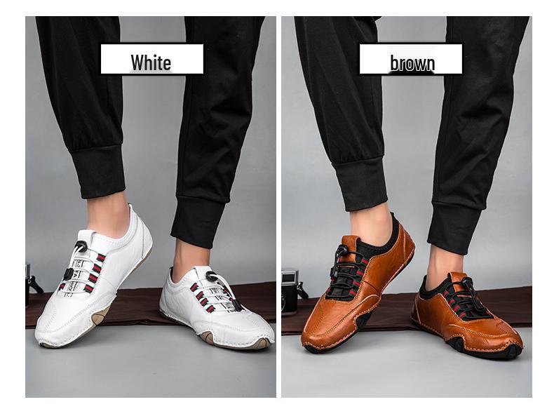 Men's Plus Size Casual Leather Moccasins: Spring/Summer British Style in Cowhide