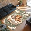 Teddy Bear Theme Crystal Velvet Rug Personalized Custom Name Text Soft Floor Mat Home Decor