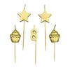 Paper Dreams Birthday Candles 8 Years Wax/wood Gold 5 Pcs