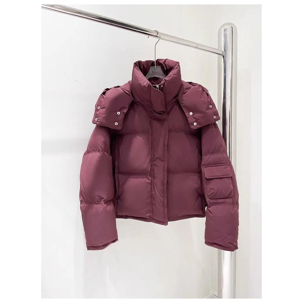 Down Jacket for Women Winter 90 White Duck Hooded Warm Down Coats Casual Loose Short Thick Fashion Lightweight Puffy Jacket