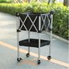 Pickleball Basket Cart with Wheels Compact Foldable Ball Hopper Long-Lasting
