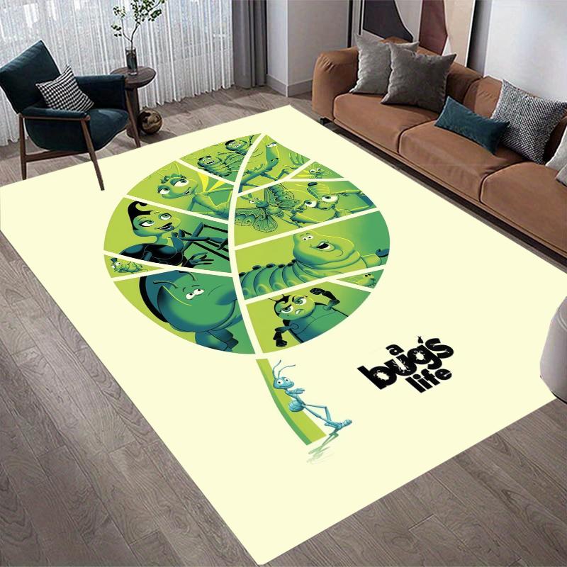 A Bug's Life Home Sofa Decoration for Living Room & Bedroom, Non‑Slip Play Flannel Floor Mat for Game Room