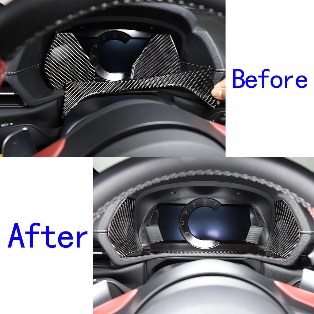 Real Carbon Fiber Console Dashboard Panel Trim Frame For Toyota Supra 19-24