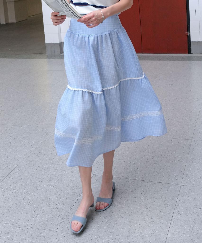 Pigment Large Baggy Lace Skirt (Kysk2605110)