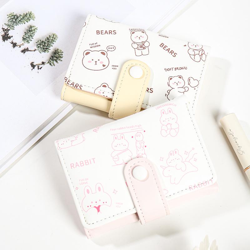 Korean Style Cute Cartoon Wallet for Women and Girls – Short, Multi-Card, Coin Purse
