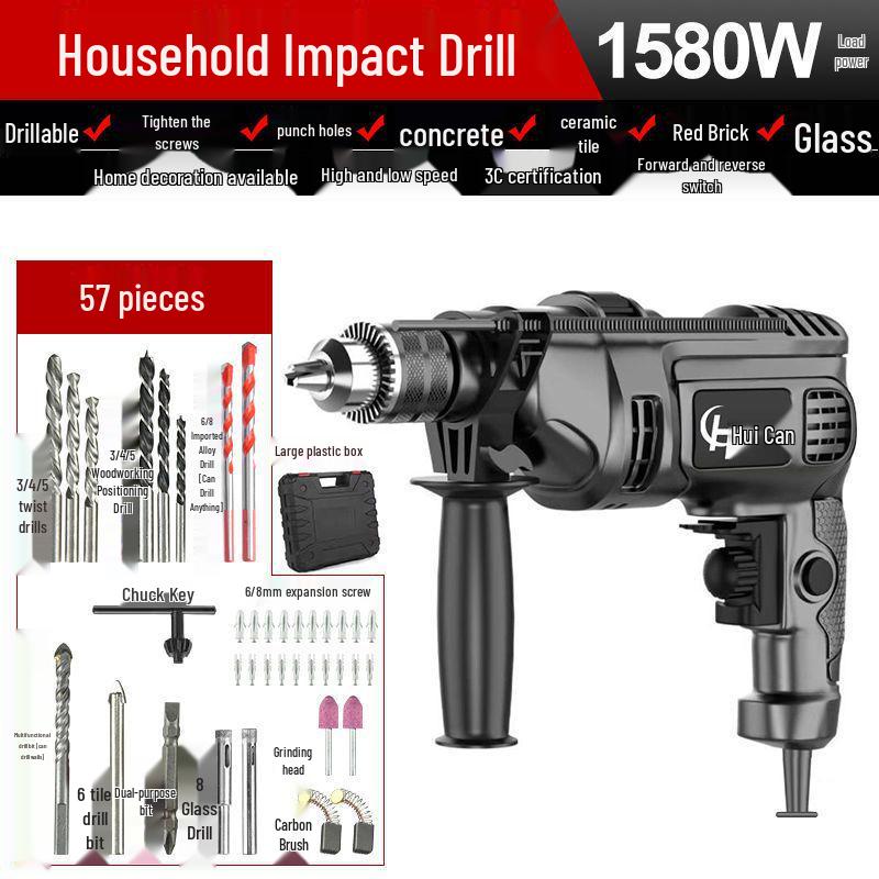 Multi-Functional Electric Impact Drill Set for Wall and Household Use