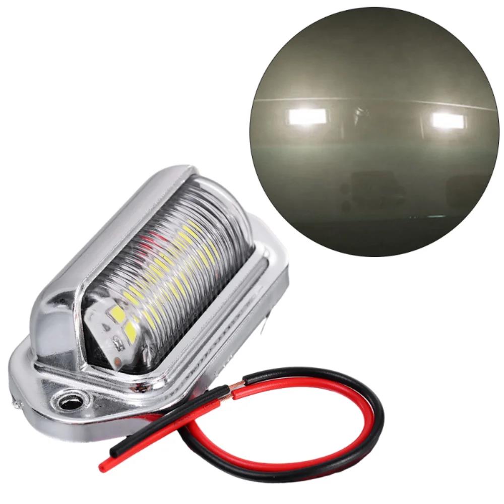 2PCS 6 LED Car License Number Plate Light For SUV Truck Trailer Van Tag Step Lamp White Bulbs Car Products License Plate Lights License Plate Lights