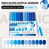 GuangNa 12 Colors/box Direct Liquid Hardhead High-gloss Acrylic Marker, for Student Notebook Writing, DIY Painting Graffiti