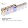 Magnetic Weekly Pill Organizer Portable Travel Pill Case Once Daily Medication Dispenser Container Capsule Pill Management Storage Box