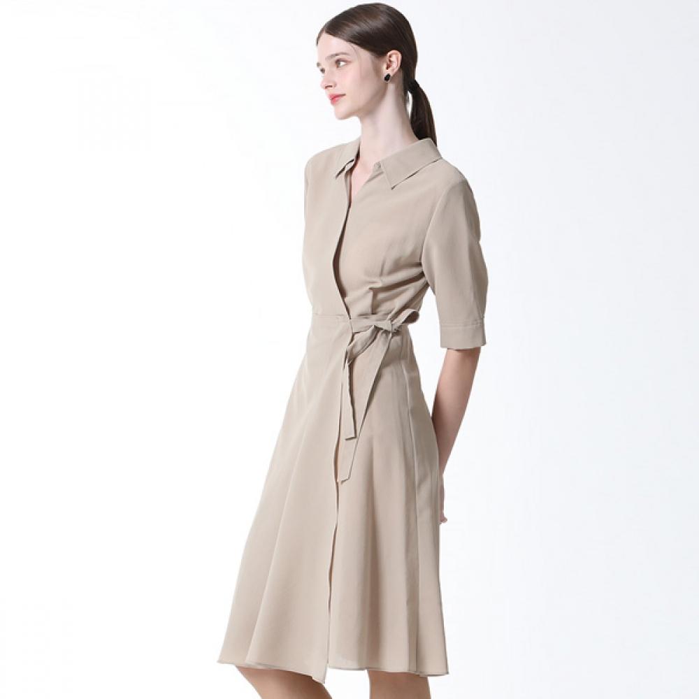 

She S Miss Intelligent Open Shirt Wool Wrap Dress beige (BE)/55