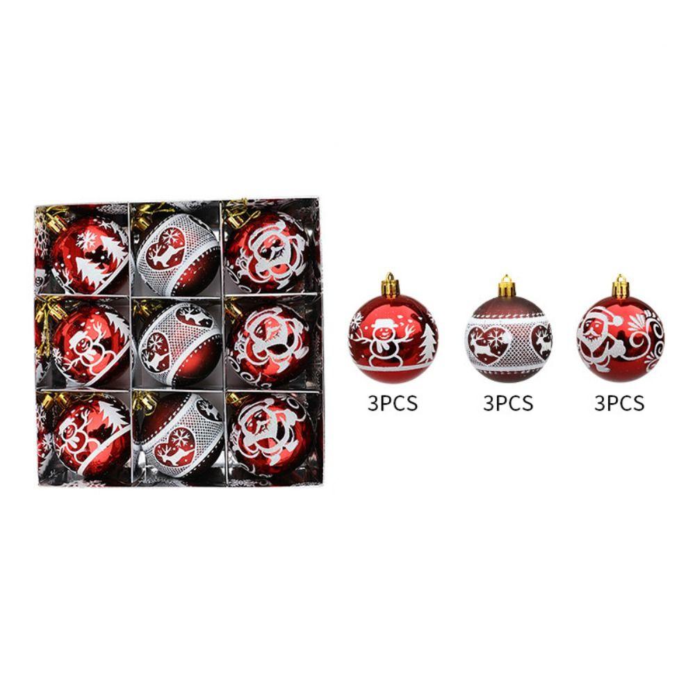 9pcs Plastic Hanging Bauble Ornament Electroplated Xmas Tree Hanging Ornament  Christmas Tree Wreath