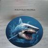 Shark Round Rug Flannel 3D Print Ocean Predator Living Room Kids Room Decor Non Slip Washable Floor Mat Game Room Carpet