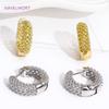 Trendy 18K Gold Plated Brass Geometric Hoop Earring Inlaid Zircon Twist Round Earring,Jewelry Party Gifts For Women Wholesale