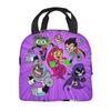 Teens Titans Go Beast Boy Sacs à déjeuner isothermes Boîte de rangement pour aliments Glacière portable Boîtes à lunch thermiques pour le voyage