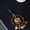 Five Gods Agarwood Car Pendant: High-End Fuso Red Soil Abacus Lock Accessory