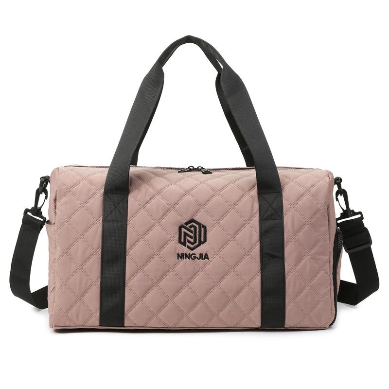New fashion diamond luggage bag short-distance fitness bag leisure sports travel bag handbag shoe compartment training bag