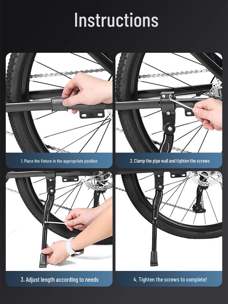 Adjustable Aluminum Alloy Bike Kickstand for Road and Mountain Bikes