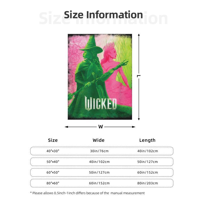 Custom Wickeds Musical Movie Blanket Soft Fleece Spring Warm Flannel Throw Blankets for Sofa Outdoor Bedroom Bedspread