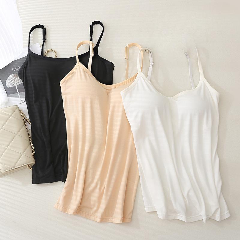 Modal Camisole Vest for Women with Bra Pads No Need To Wear Bra Thin Sports Cup Integrated Women's Underwear