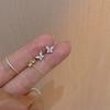 925 Sterling Silver Korean Inlaid Zircon Butterflies Stud Earrings for Women Wedding Parties Jewelry Accessories