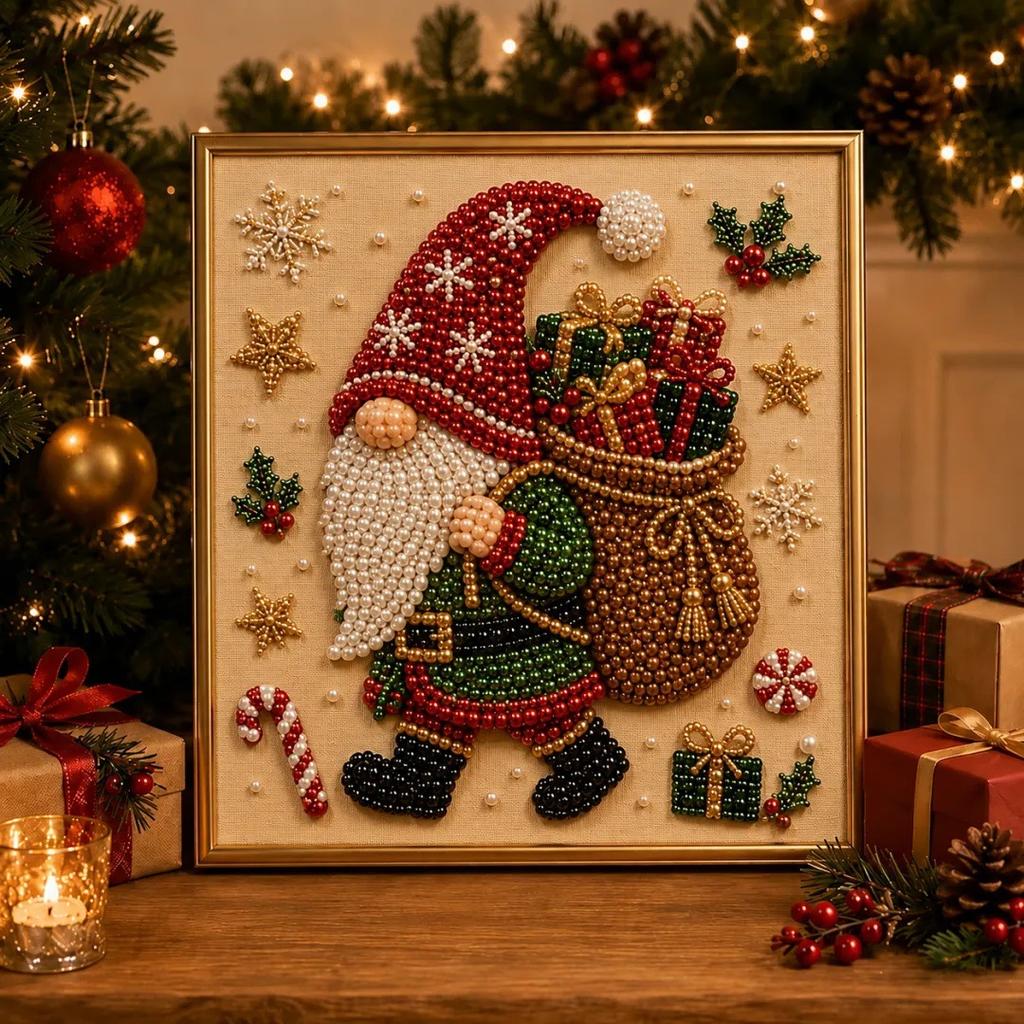 Weihnachts 5D Perlen Diamant Malerei Kit DIY Hirsch Weihnachtsmann Baum Kunst Handwerk zum Aufhängen an der Wand Heimdeko Party Szene Gestaltung