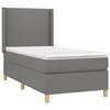 VidaXL Lit à sommier tapissier et matelas Gris foncé 90x190 cm Tissu - Modèle 3131794