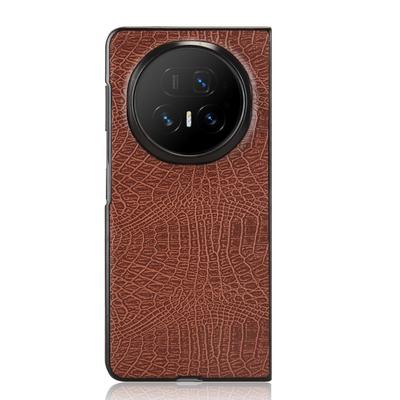 Pro Honor Magic V5 5G Pouzdro Kožené potažené tvrdé PC pouzdro na telefon s texturou krokodýlí kůže