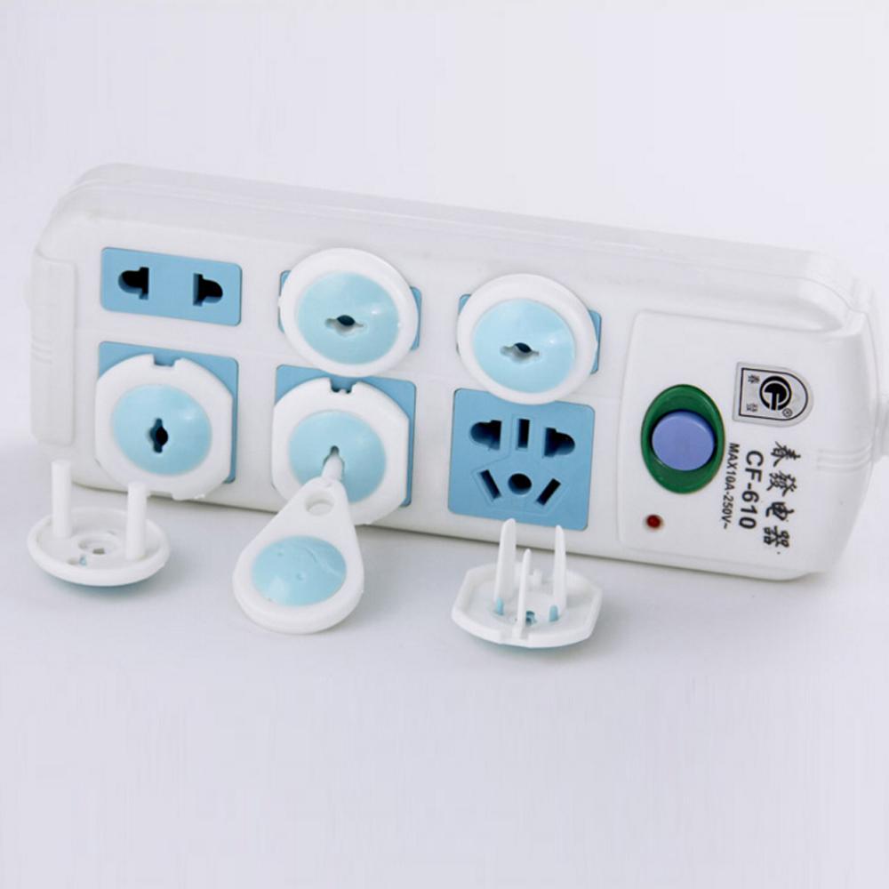 Electric Socket Baby Kid Security Plastic Plug Lock Cover+1Pc Pull Key