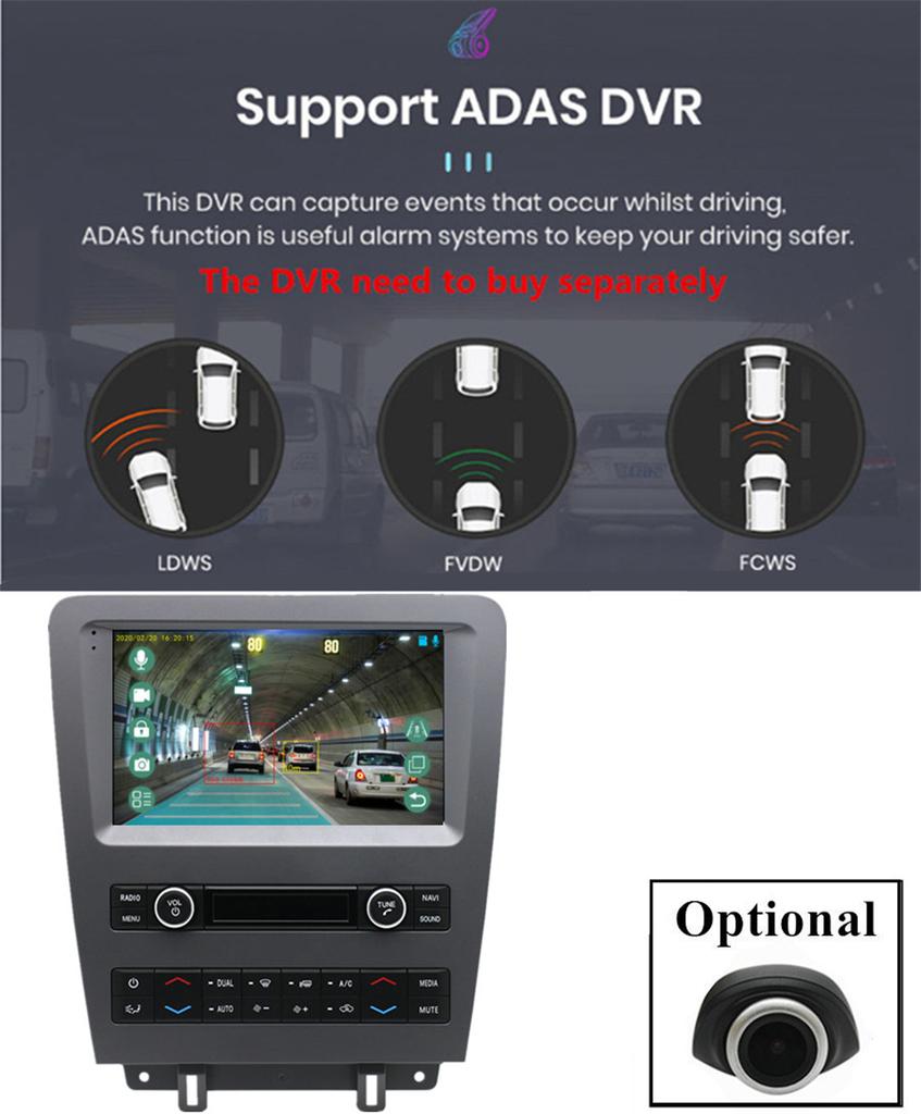 9" For Ford Mustang 2010-2014 Stereo Radio GPS Navigation 4+32G Wireless Carplay