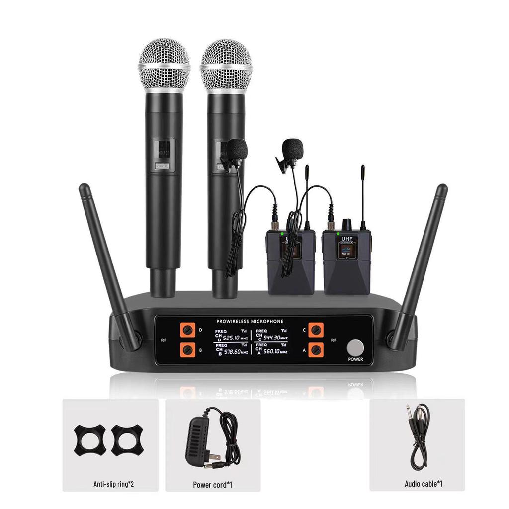 Wireless U-segment 4-in-1 Microphone for Home, Outdoor Karaoke, Meetings, and Performances