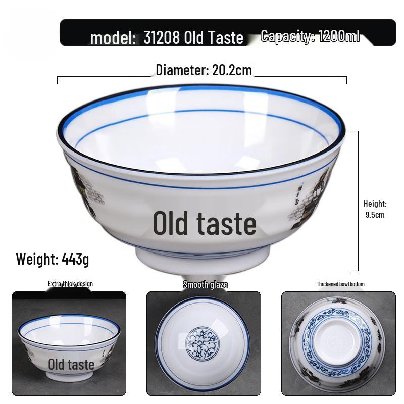 

Tian Yajing Chinese Retro Melamine Noodle Bowl