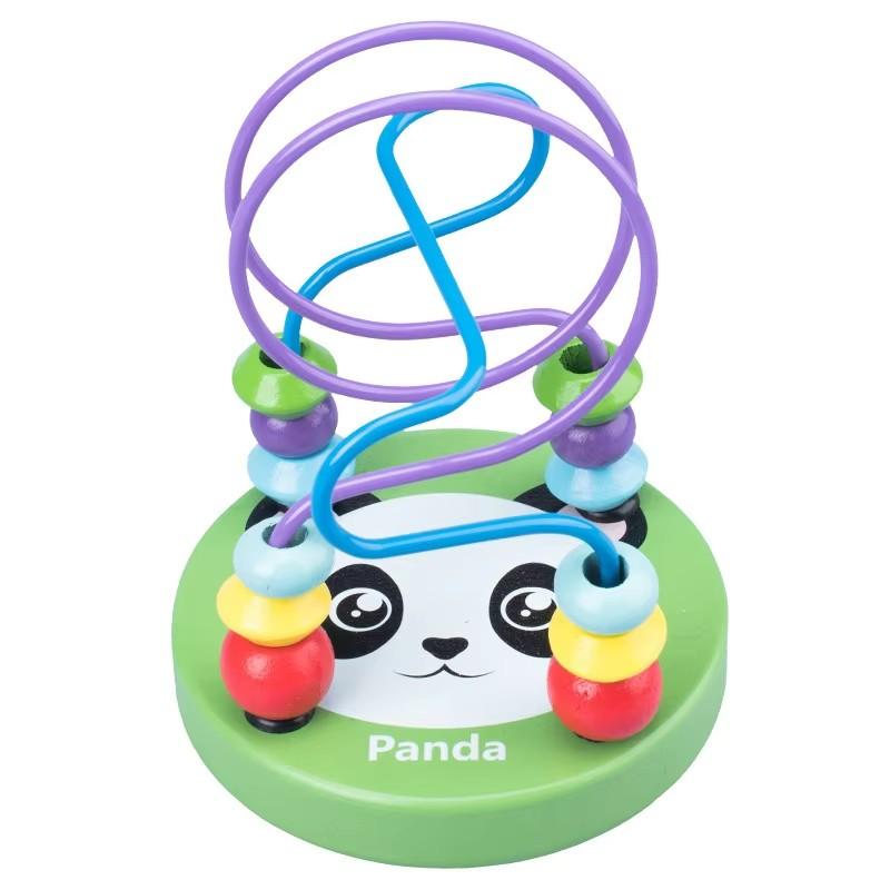 Montessori Wooden Toys Wooden Circles Bead Wire Maze Roller Coaster Educational Wood Puzzles Boys Girls Kid Toy 6+ Months