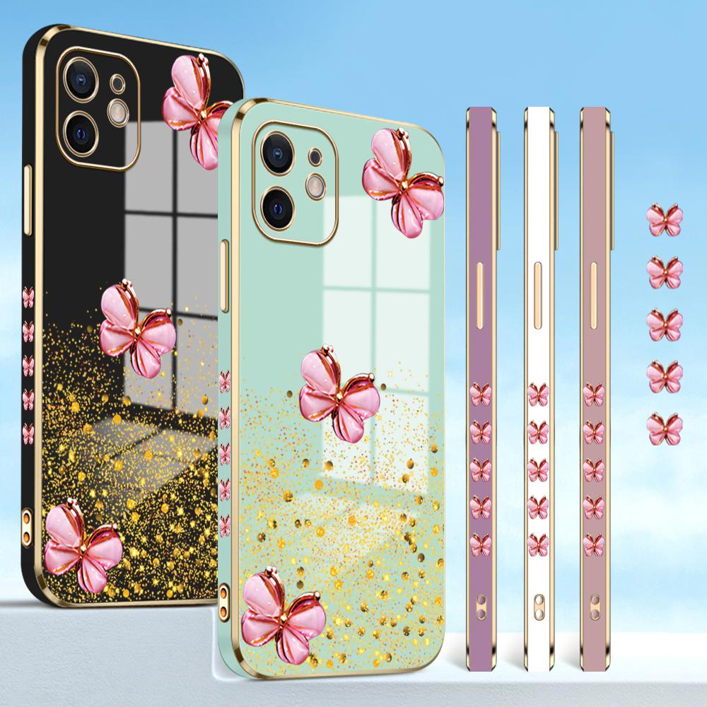 

Красочные узоры печати с квадратными краями и узором корпуса с покрытием корпуса телефона Роскошное покрытие Мягкий чехол для телефона для Huawei Honor Xiaomi Redmi Redmi 11A ярко-зеленый