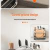 Stainless Steel Knife and Utensil Holder with Cutting Board Rack