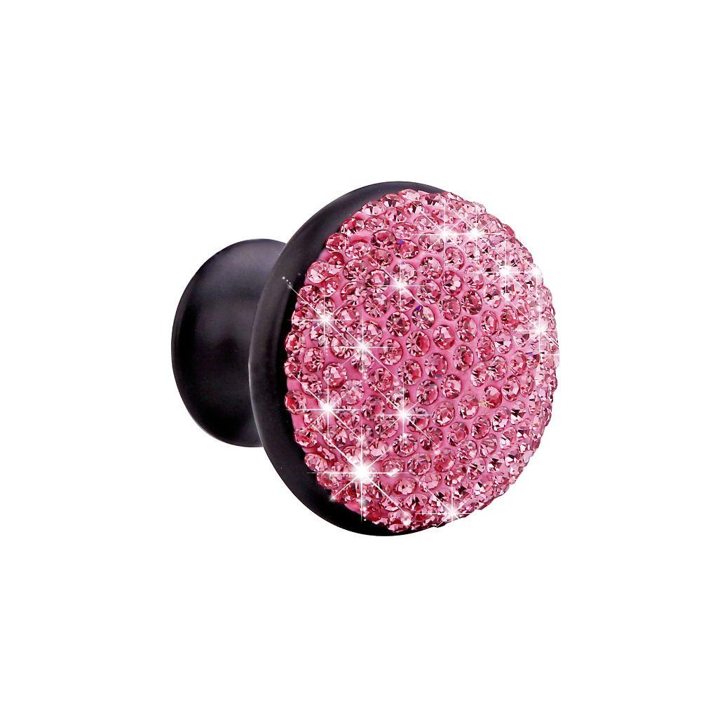 

Single Hole Crystal Knob 35mm Decorative Cabinet Door Handle Charming Dresser Knob Kitchen рожевий