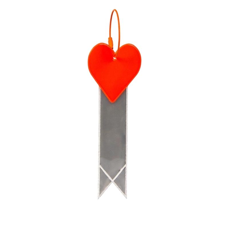 Love Heart Ribbon Bike Reflective Warning Strips High Brightness Multifunction Night Cycling Pendant Bike Equipment