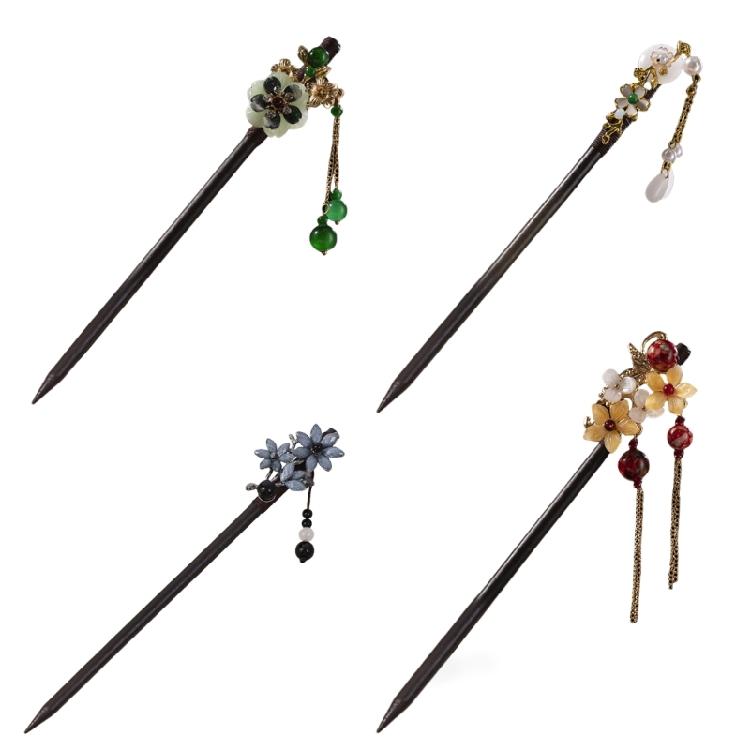 

4pcs Creative Wooden Hair Pins With Chinese Styles And Tassels Handmade Wooden Hair Sticks For Women’s Hair Styling 1