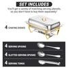 Chafing Dishes for Buffet 8 Qt High Grade Chafing Dish Buffet Set Full Size Pan Rolled-Edge Design Food Warmers for Parties Buf