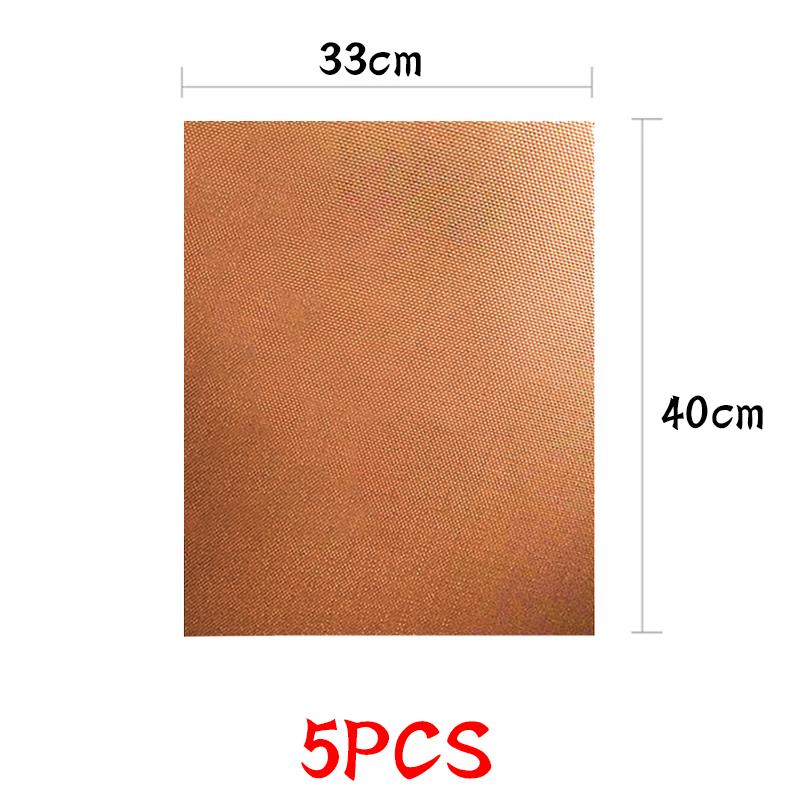 5Pcs BBQ Grill Mat Baking Mat Cooking Grilling Sheet Heat Resistance Baking Mats Barbecue Liners Pad Easily Cleaned Kitchen Tool