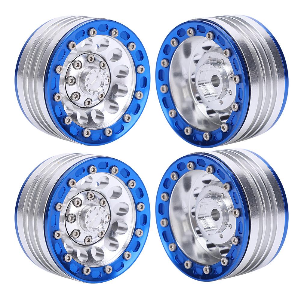 4pcs Metal Wheel Hub RC Car A Essories Fit for 1Celsius10 RC Crawler 1.9 Inch(Red Black )