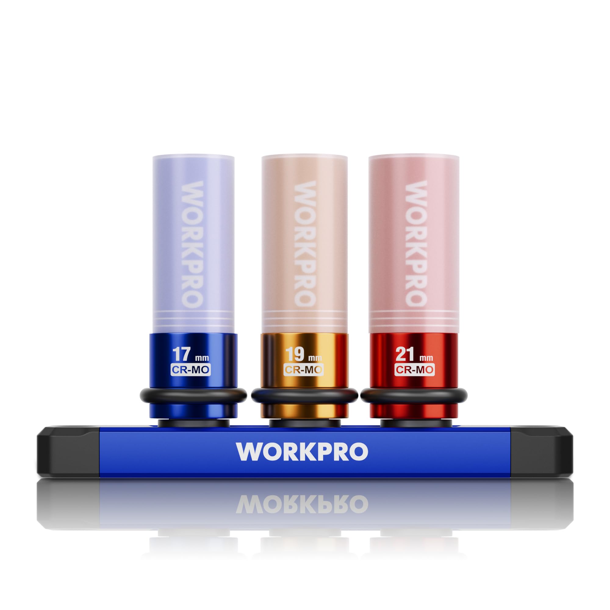 

WORKPRO Impact Wrench Socket Set Wheel Nut Impact Wheel Socket Set with Scratch Protection and Drive Overall Length for Tightening and Loosening